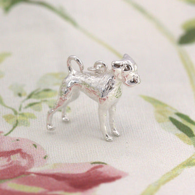 Boxer sterling silver charm