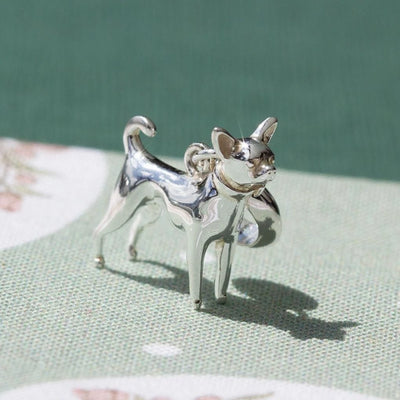 Chihuahua sterling silver charm