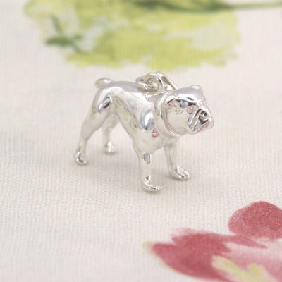 English Bulldog sterling silver charm