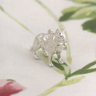 German Shepherd sterling silver charm