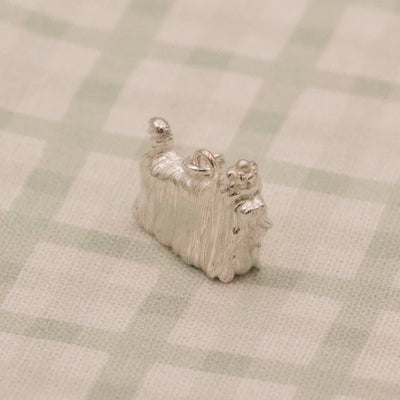 Yorkshire Terrier (long haired) sterling silver charm