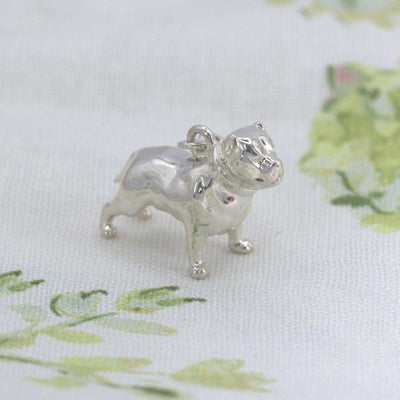 Pitbull sterling silver charm