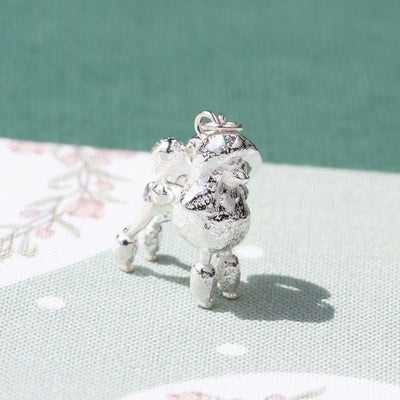 Poodle sterling silver charm