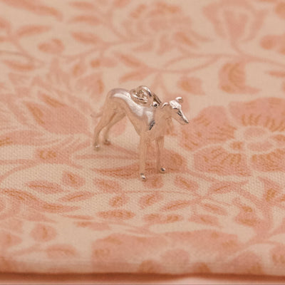 Whippet sterling silver charm