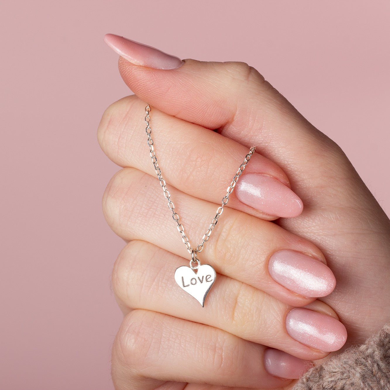 Collar de corazón de amor - Plata de ley