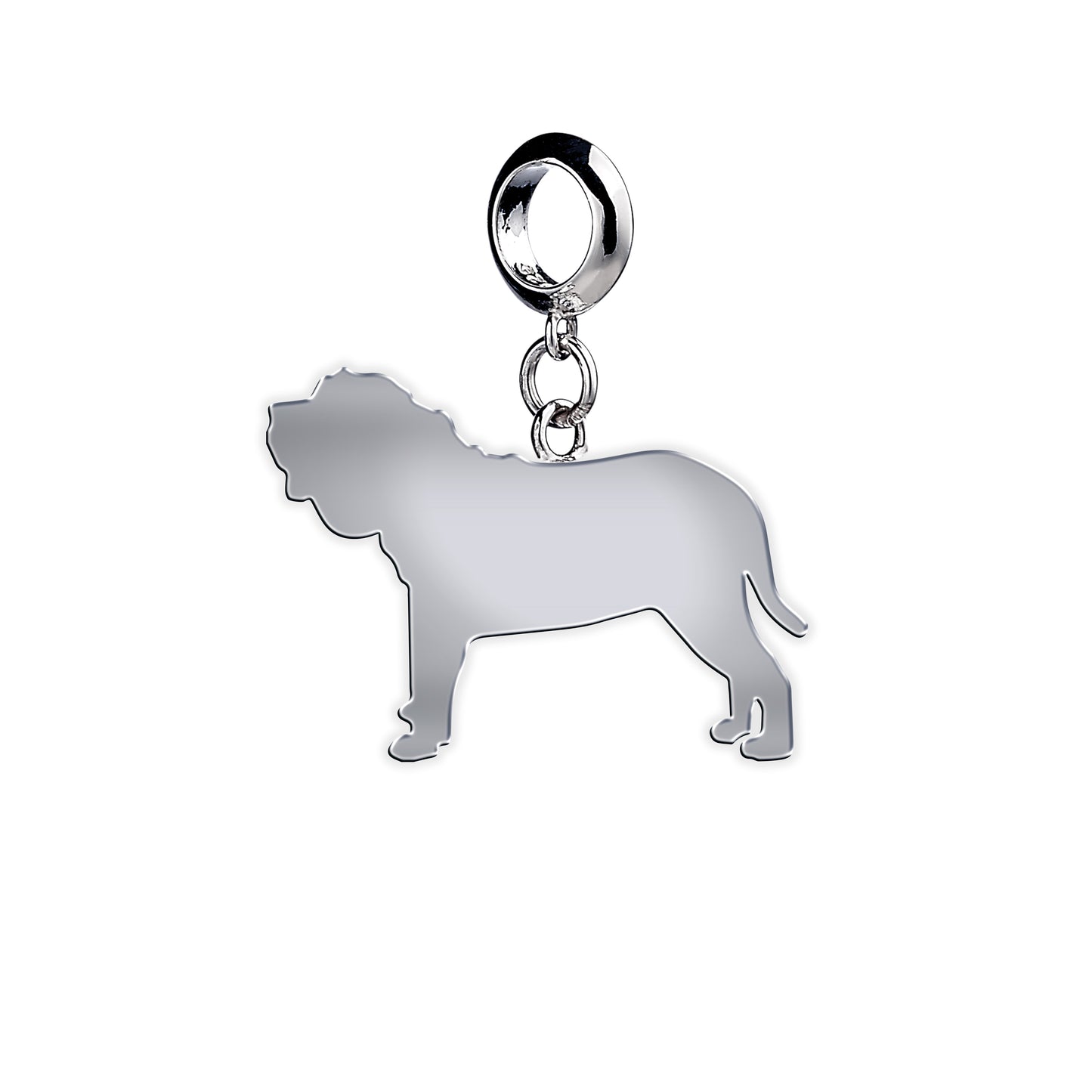 Charm de plata con silueta de mastín napolitano