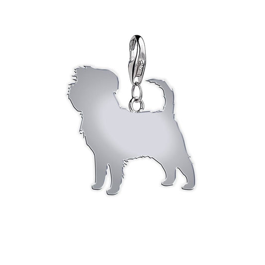 Affenpinscher Silhouette Silver Charm - MYLEE London