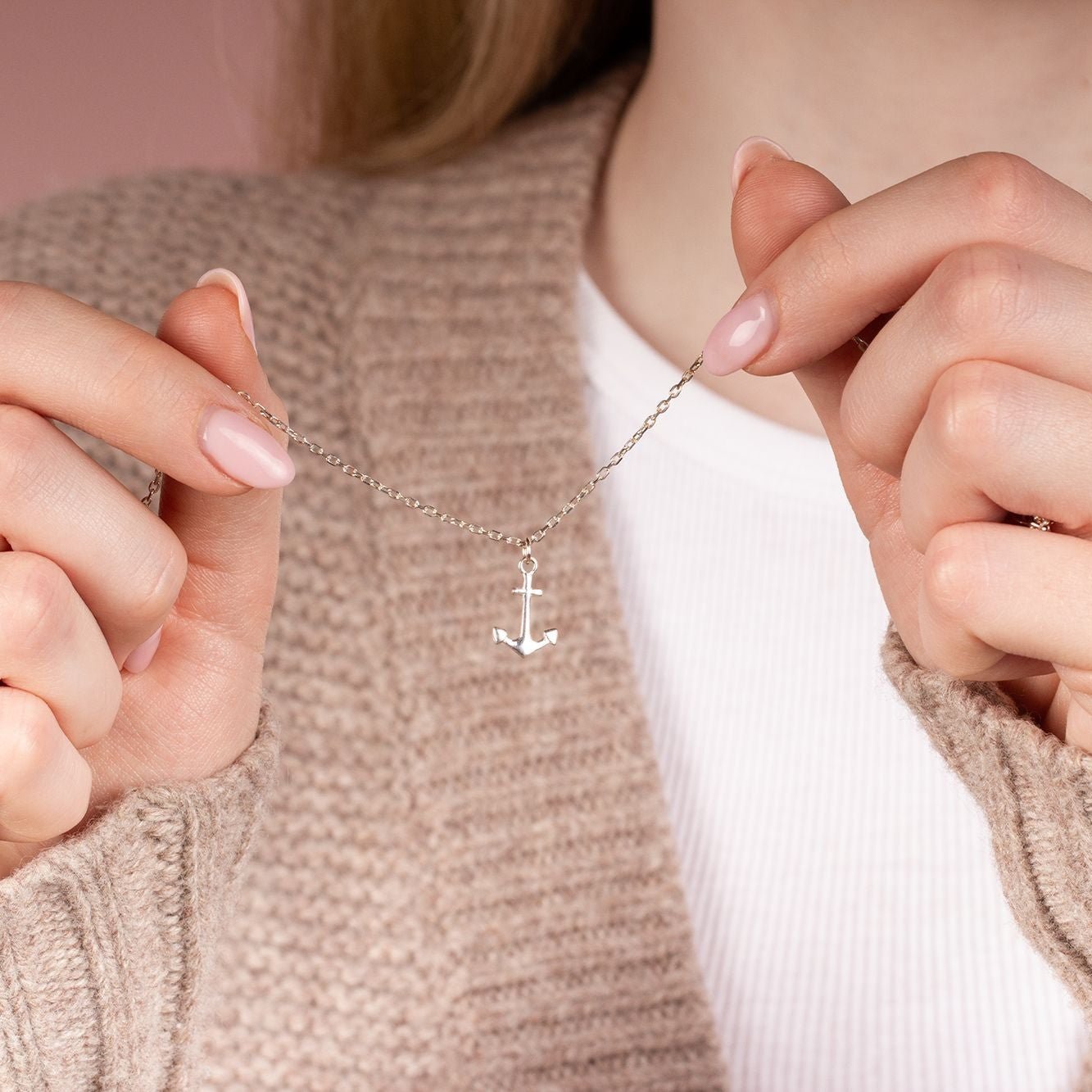 Anchor Necklace Sterling Silver – MYLEE London - Main Image