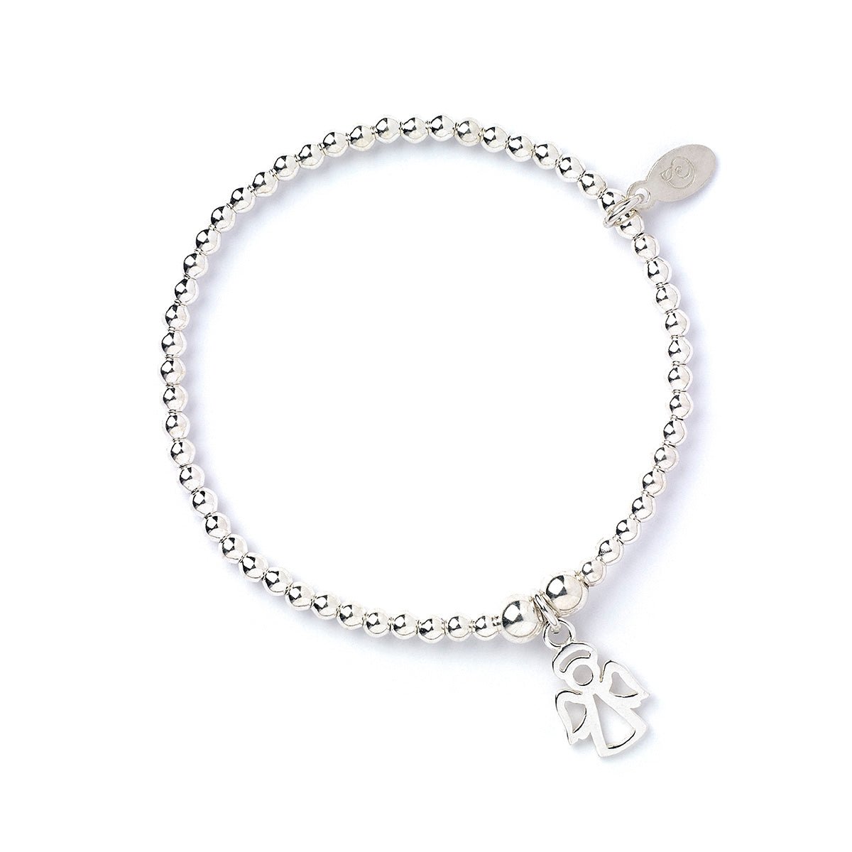 Angel on Silver Ball Bead Bracelet - MYLEE London
