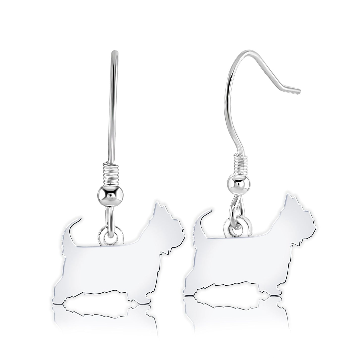 Australian Terrier Silhouette Silver Earrings - MYLEE London