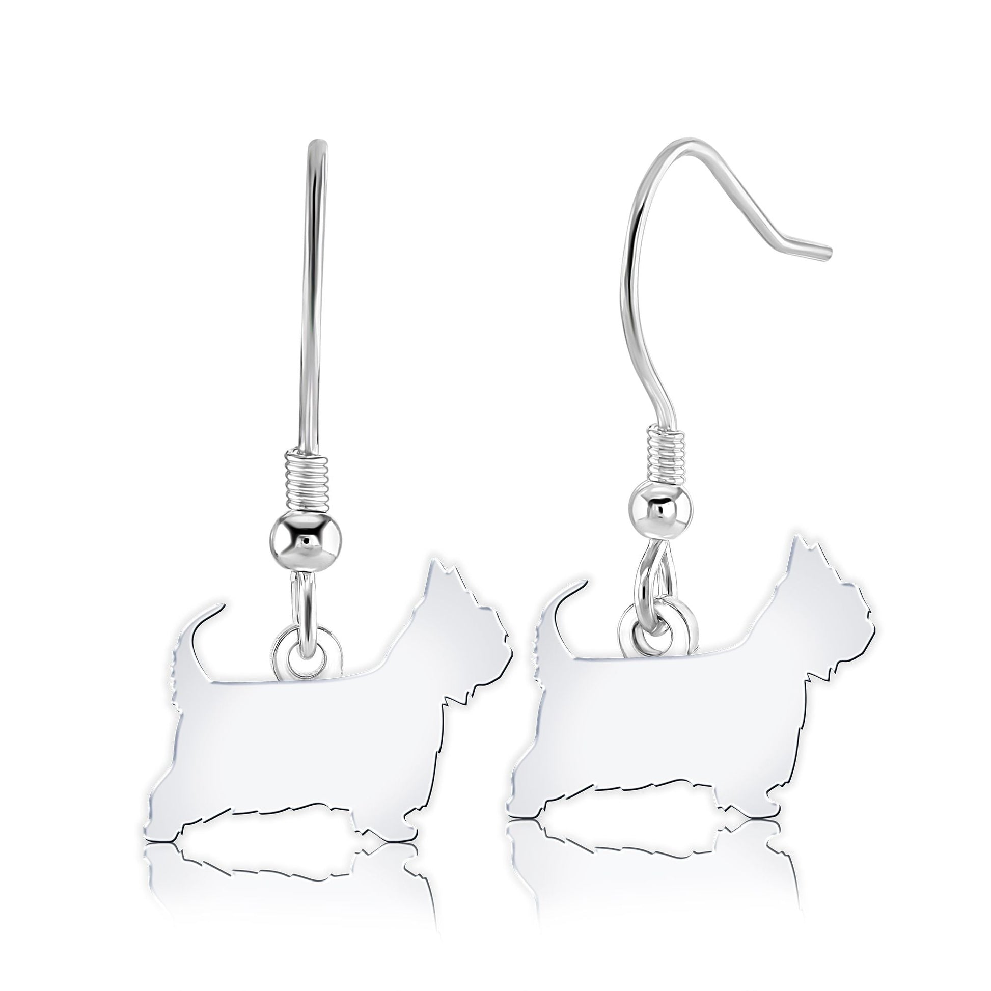 Australian Terrier Silhouette Silver Earrings - MYLEE London