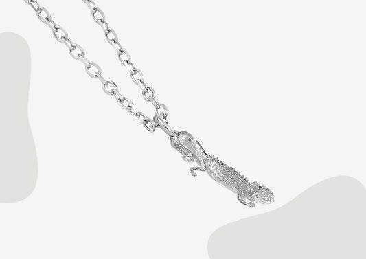 Bearded Dragon Silver Necklace - Personalised - MYLEE London