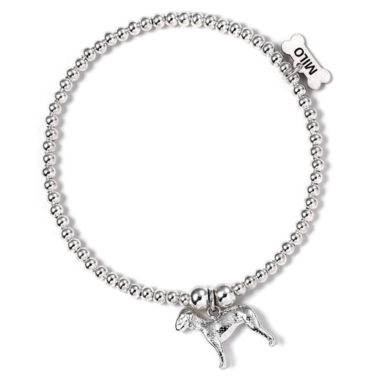 Bedlington Terrier Silver Ball Bead Bracelet - Personalised - MYLEE London