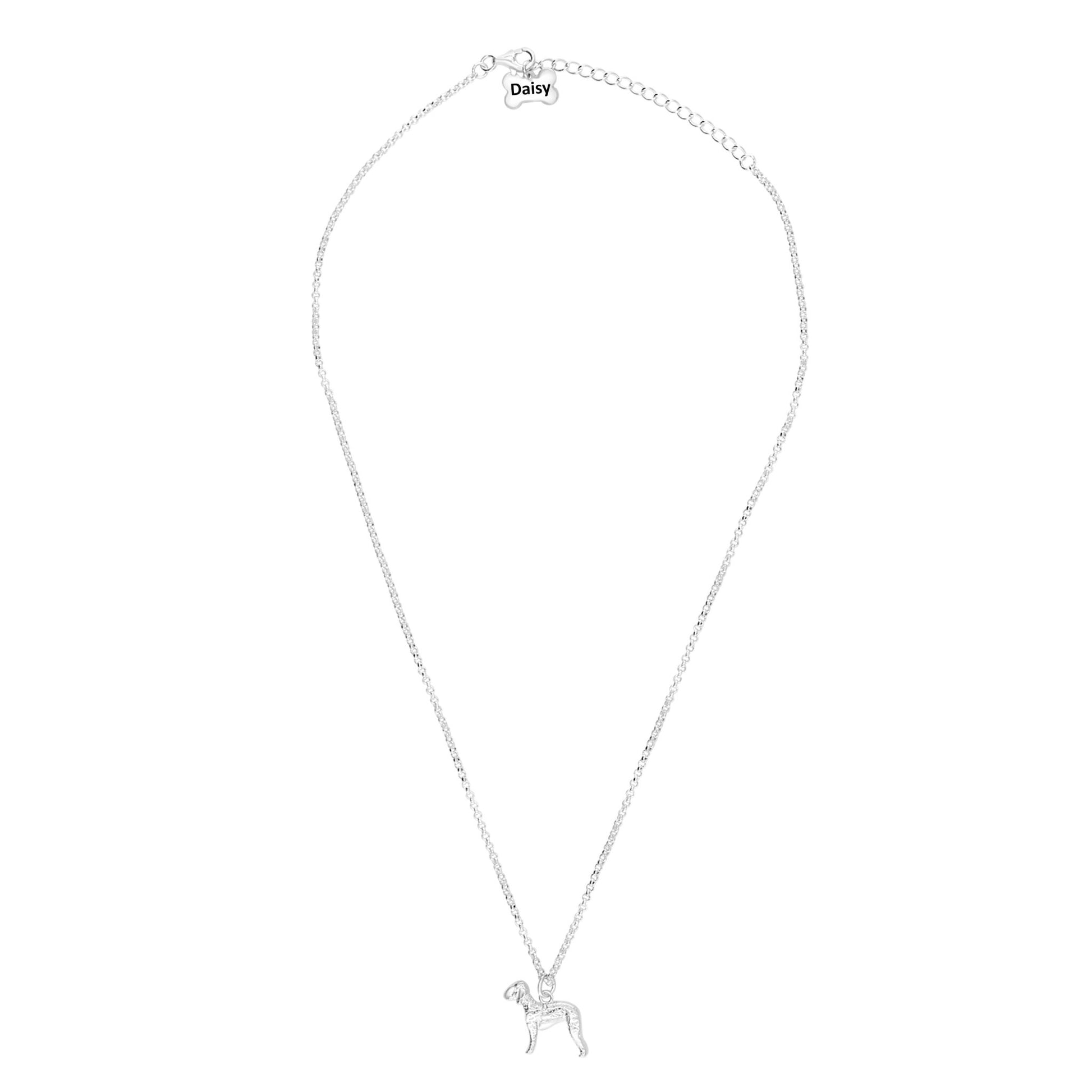 Bedlington Terrier Silver Necklace - Personalised - MYLEE London