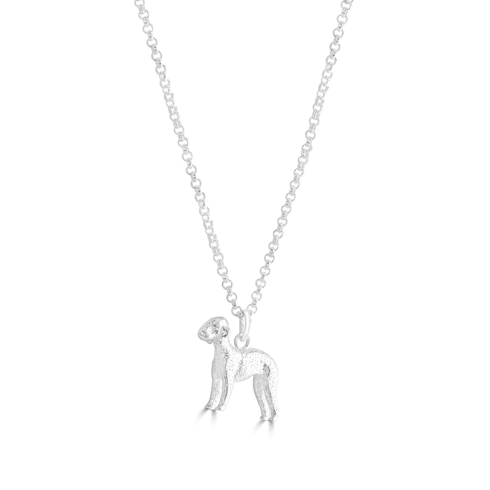 Bedlington Terrier Silver Necklace - Personalised - MYLEE London
