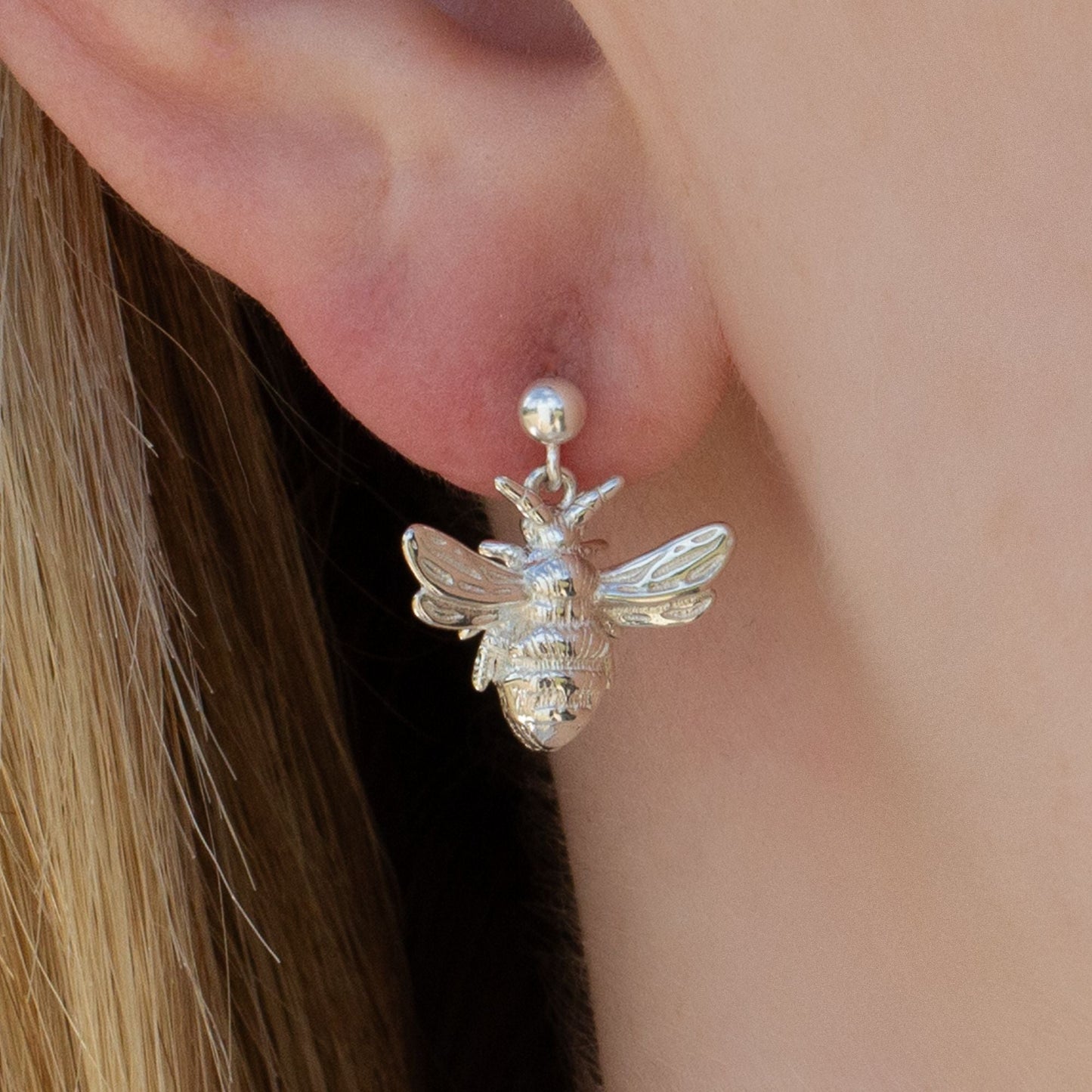 Bee Silver Earrings - MYLEE London