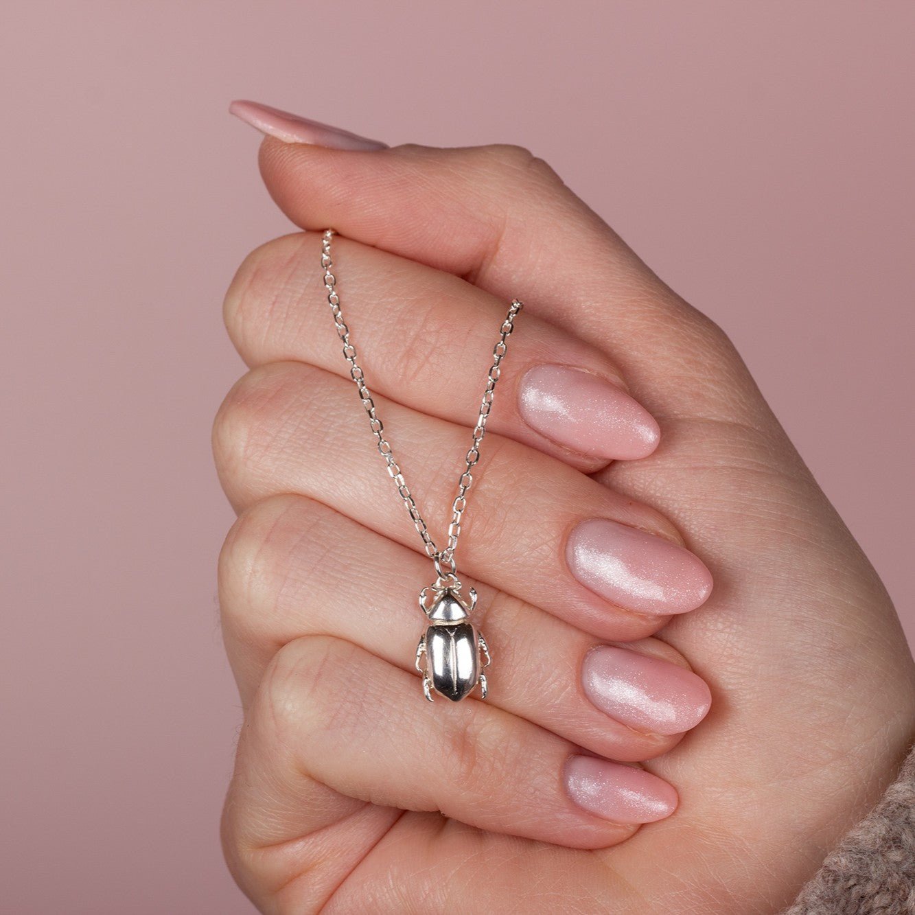 Beetle Silver Necklace - Personalised - MYLEE London