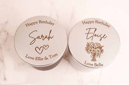 Birthday Soy Wax Scented Candle With Personalised Metal Lid - MYLEE London