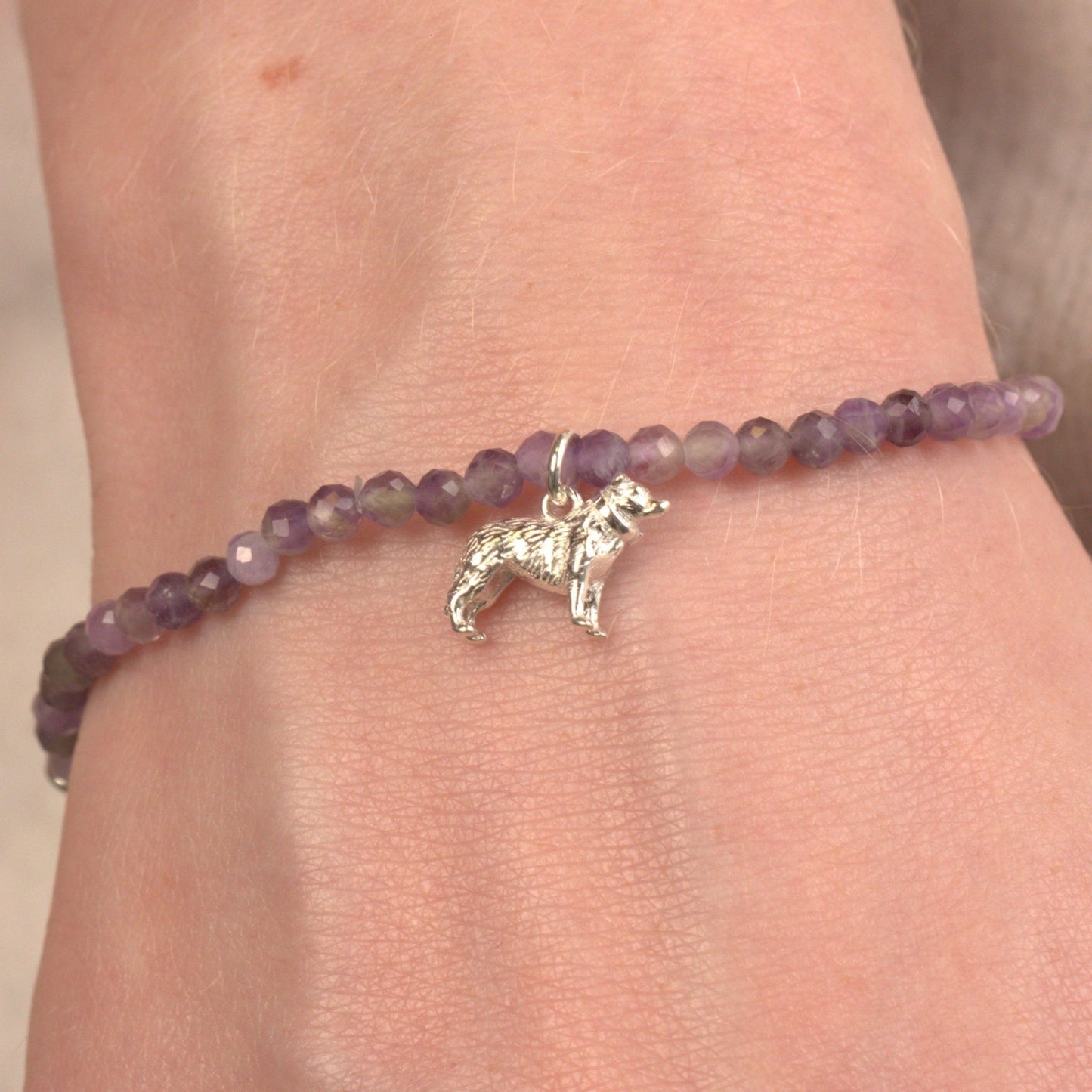 Border Collie Crystal Bracelet - Personalised - MYLEE London