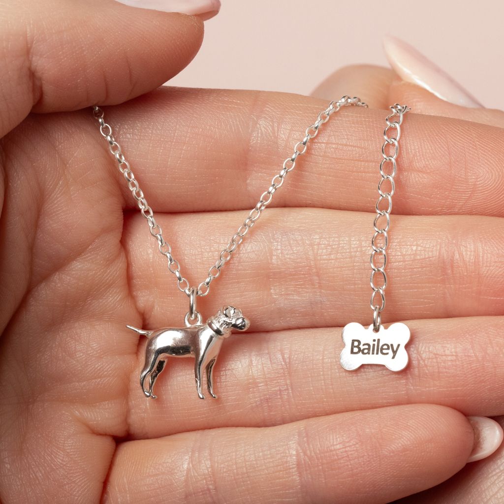 Border Terrier Silver Necklace Personalised – MYLEE London