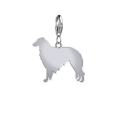 Borzoi silhouette charm