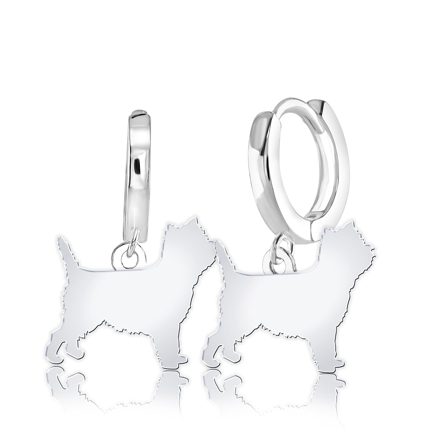 Cairn Terrier Silhouette Silver Earrings - MYLEE London