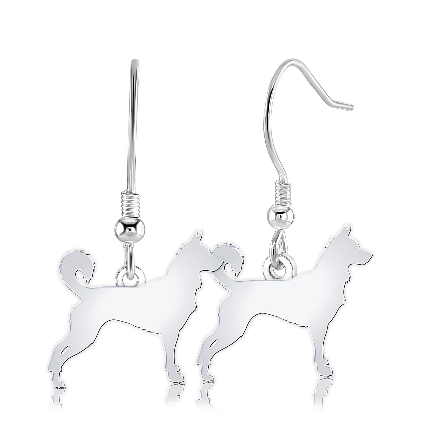Canaan Dog Silhouette Silver Earrings - MYLEE London