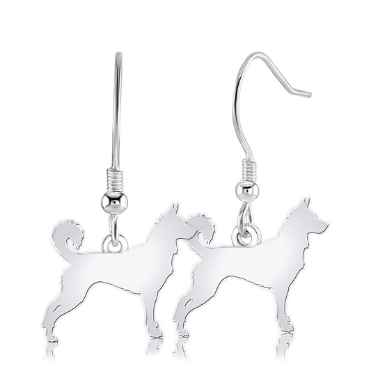 Canaan Dog Silhouette Silver Earrings - MYLEE London