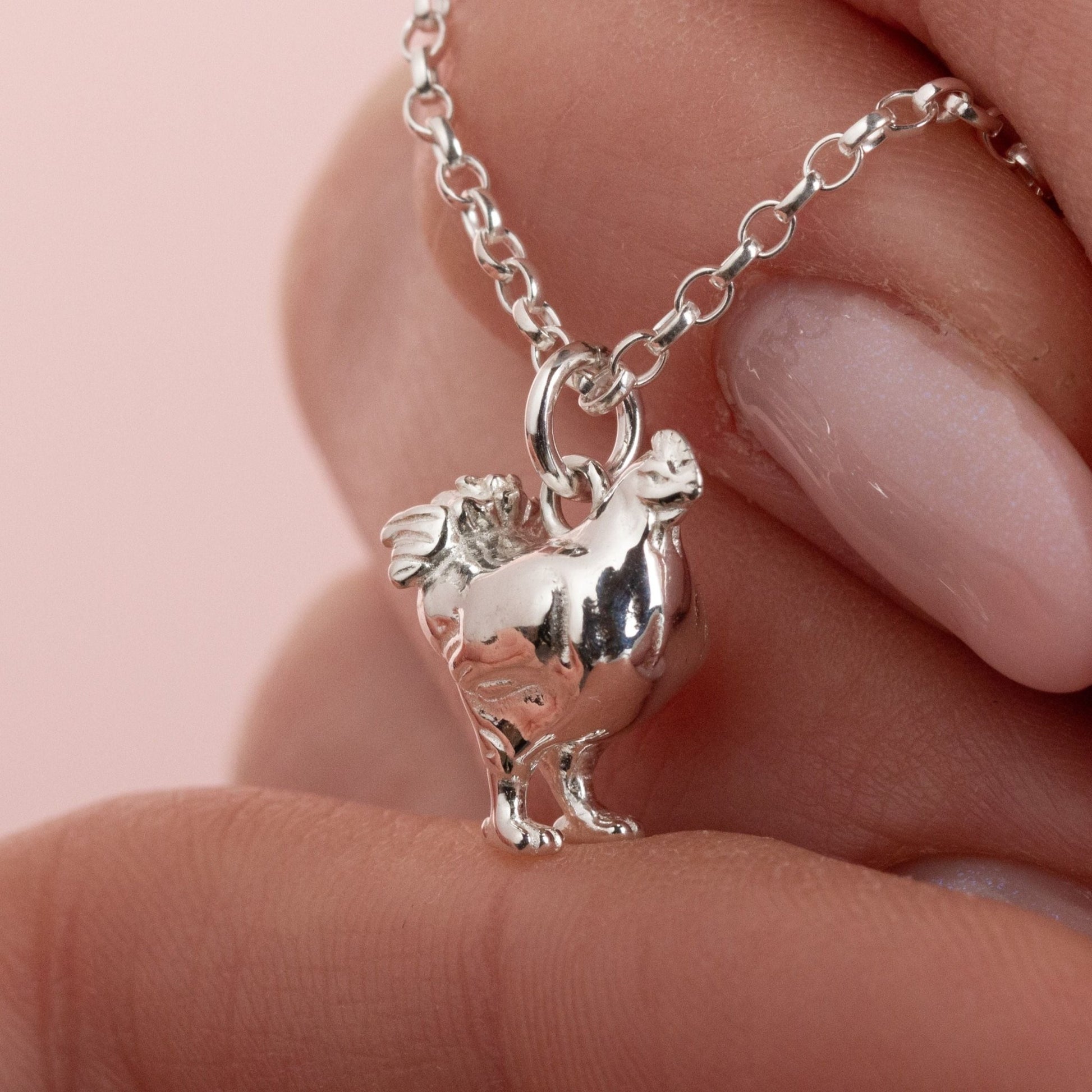 Chicken Silver Necklace - Personalised - MYLEE London