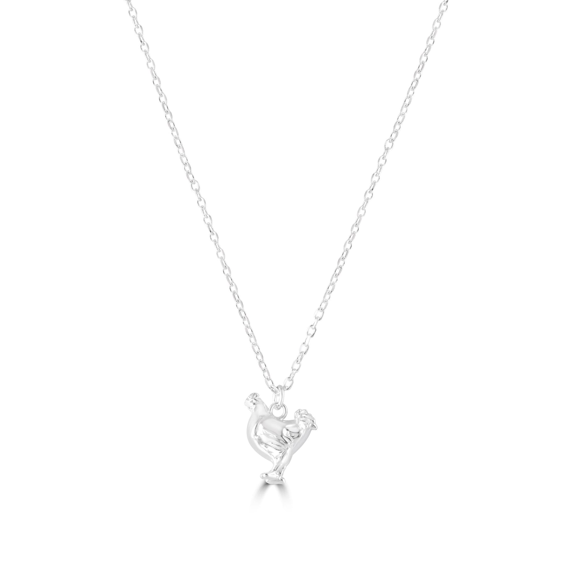 Chicken Silver Necklace - Personalised - MYLEE London