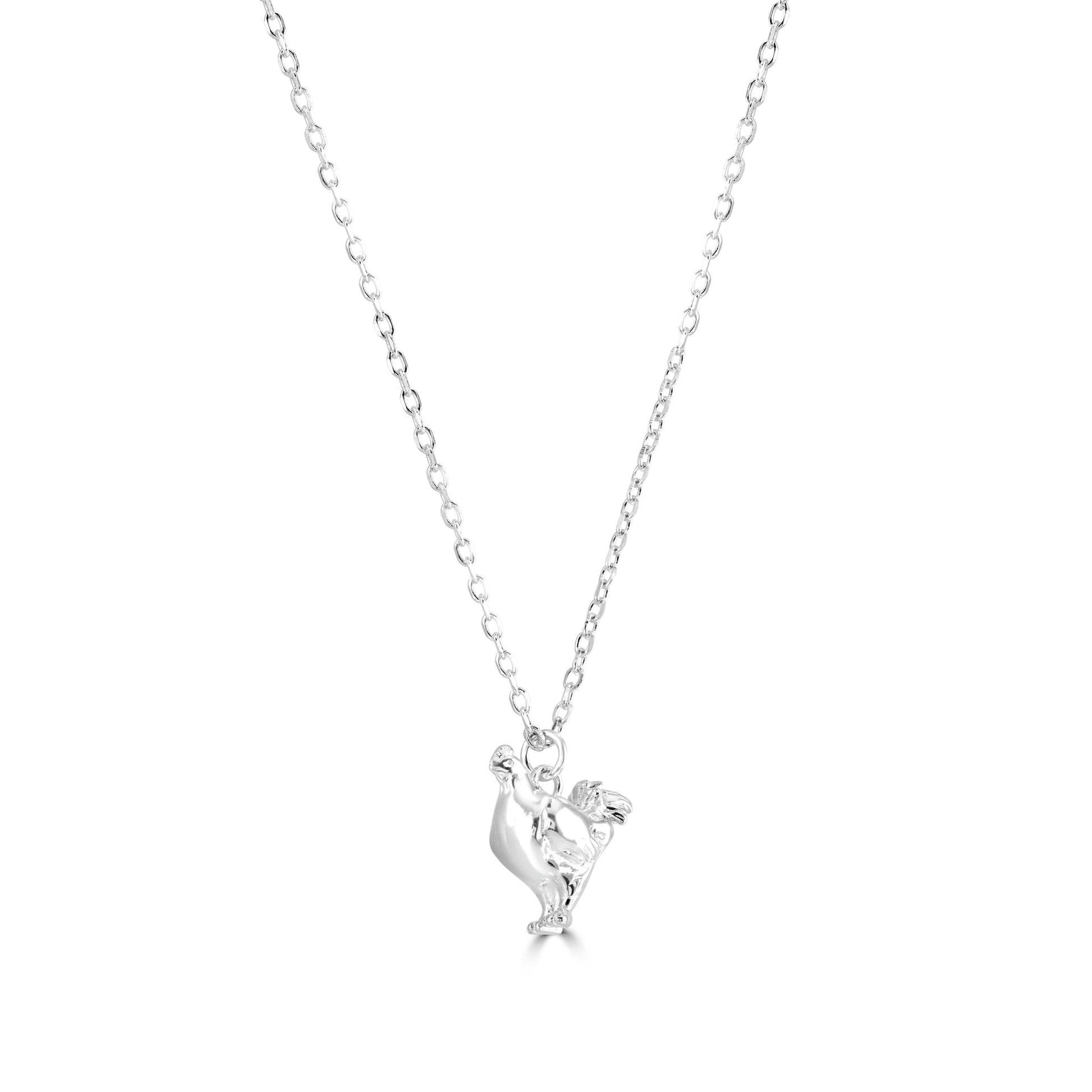 Chicken Silver Necklace - Personalised - MYLEE London
