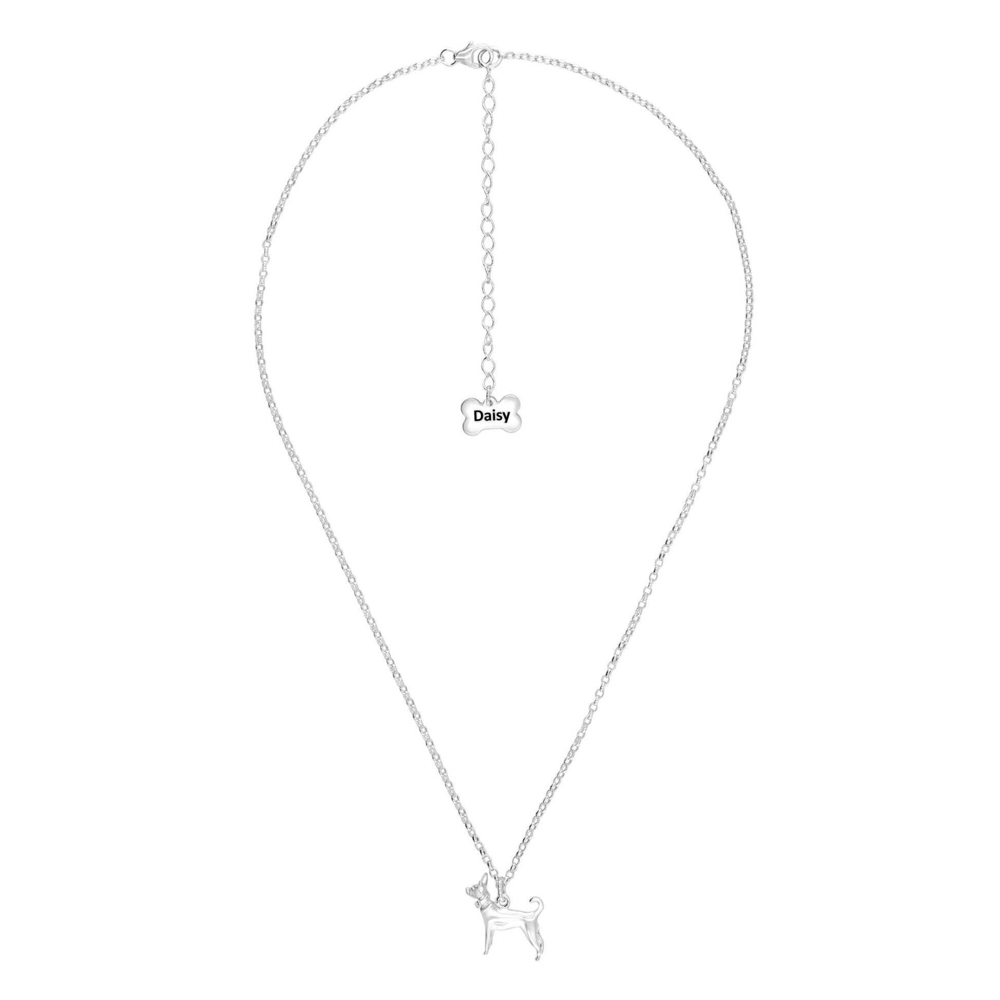 Chihuahua Silver Necklace - Personalised - MYLEE London