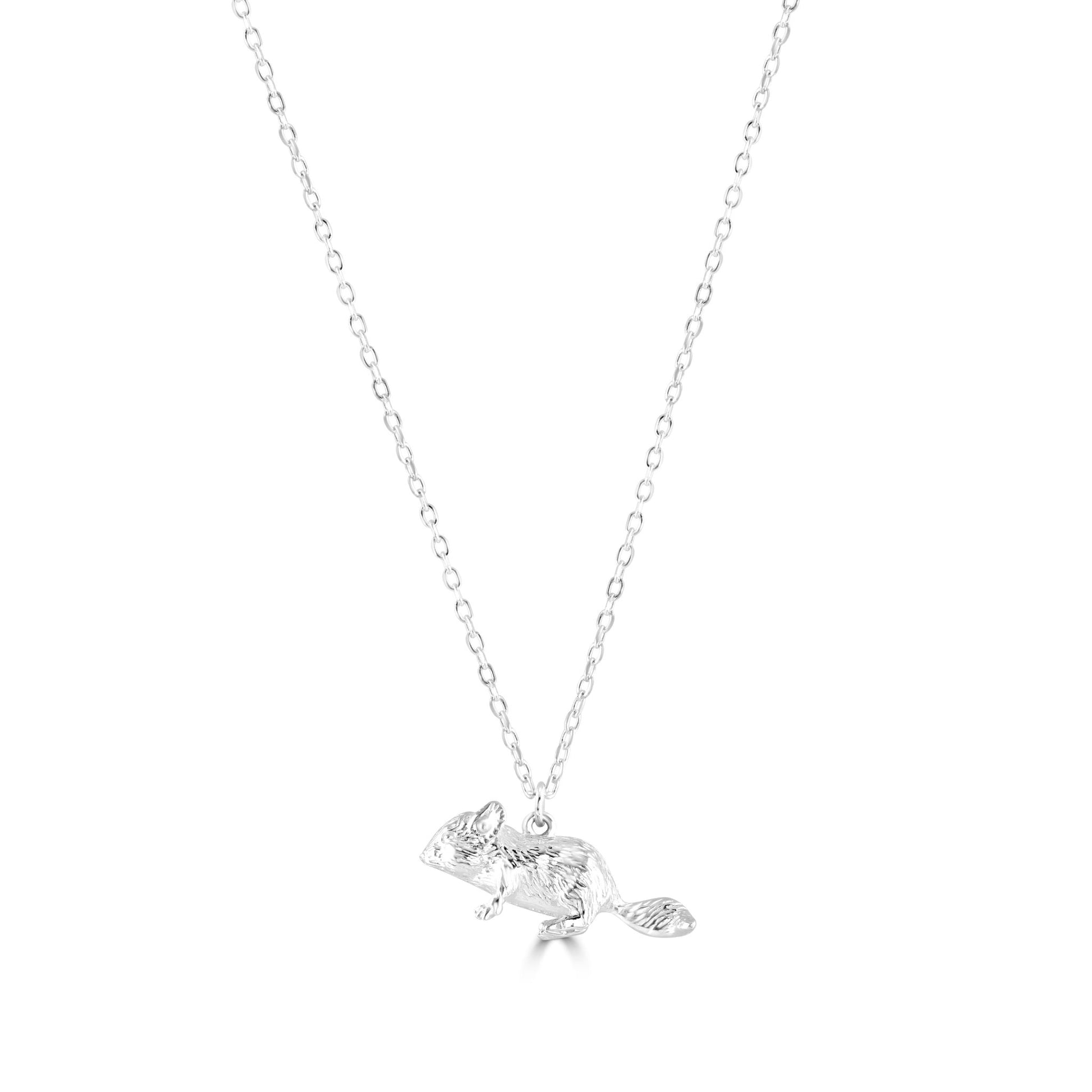 Chinchilla Silver Necklace - Personalised - MYLEE London
