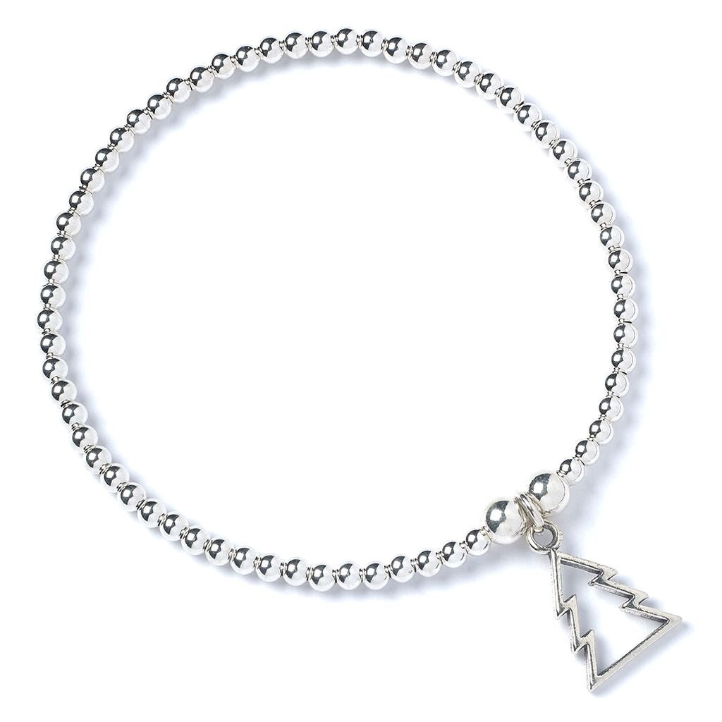 Christmas Tree on Silver Ball Bead Bracelet - MYLEE London