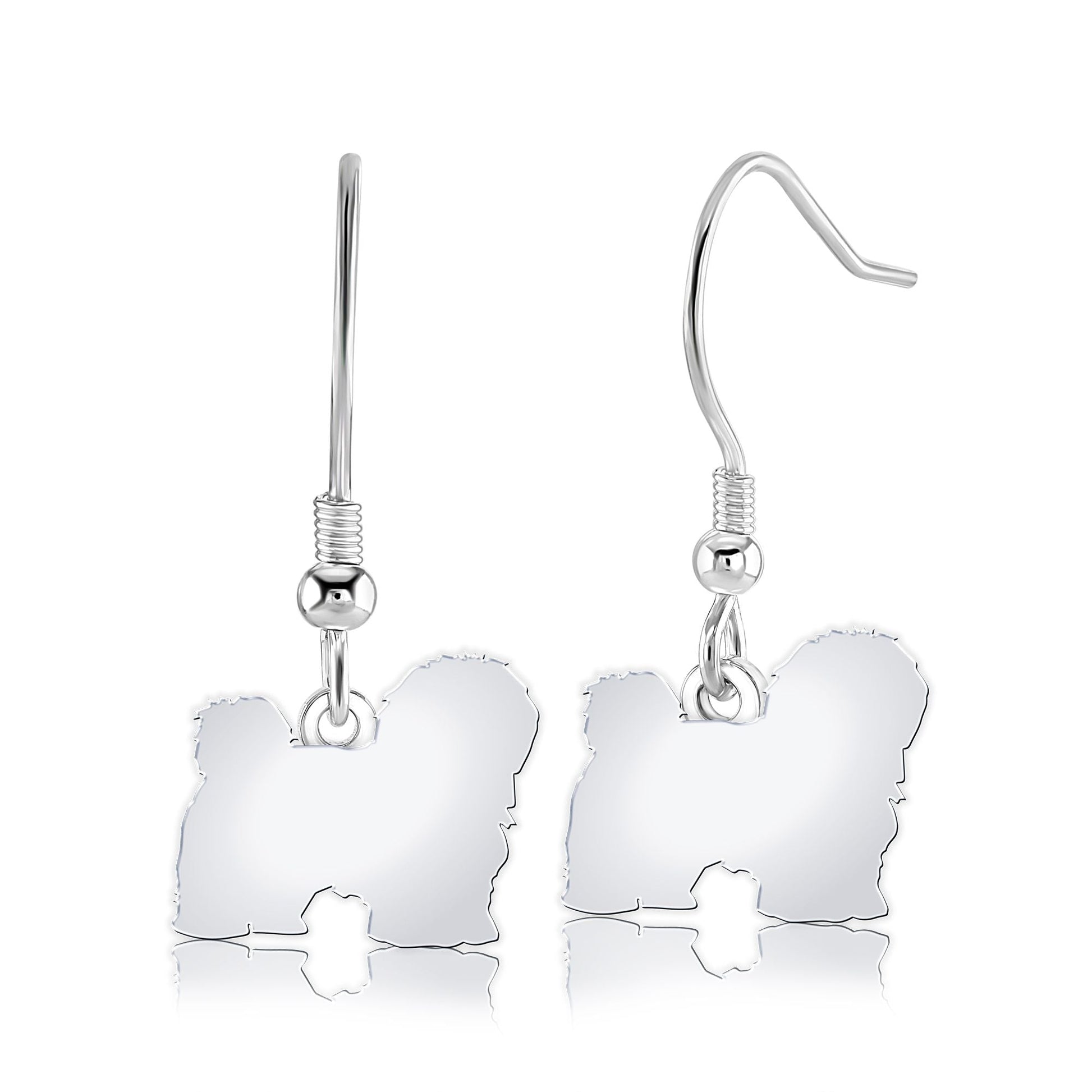 Coton De Tulear Silhouette Silver Earrings - MYLEE London