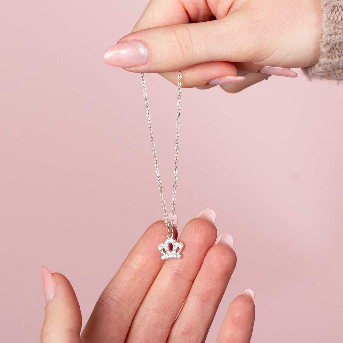 Crystal Crown Necklace - Sterling Silver - MYLEE London