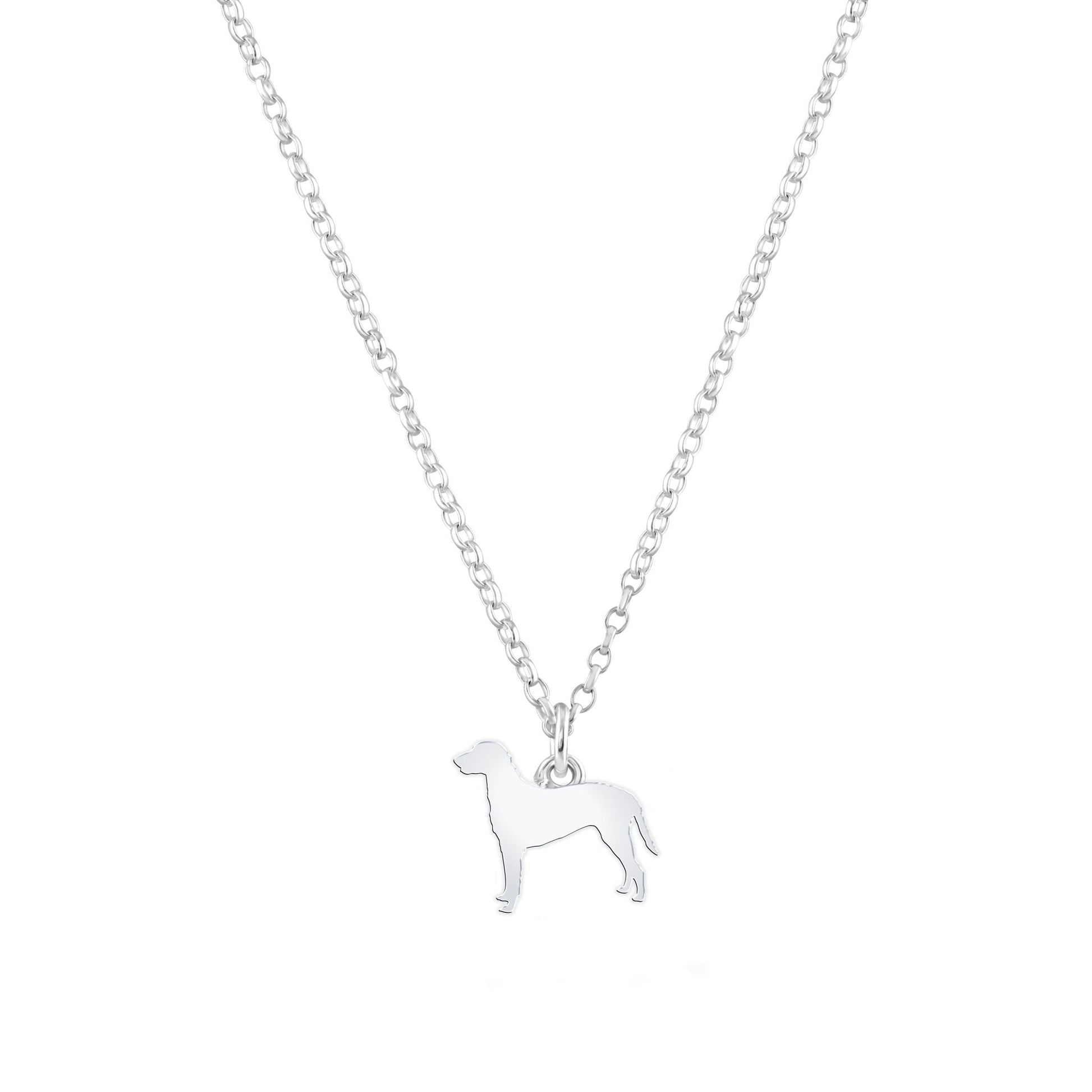 Curly - Coated Retriever Silhouette Silver Necklace - Personalised - MYLEE London