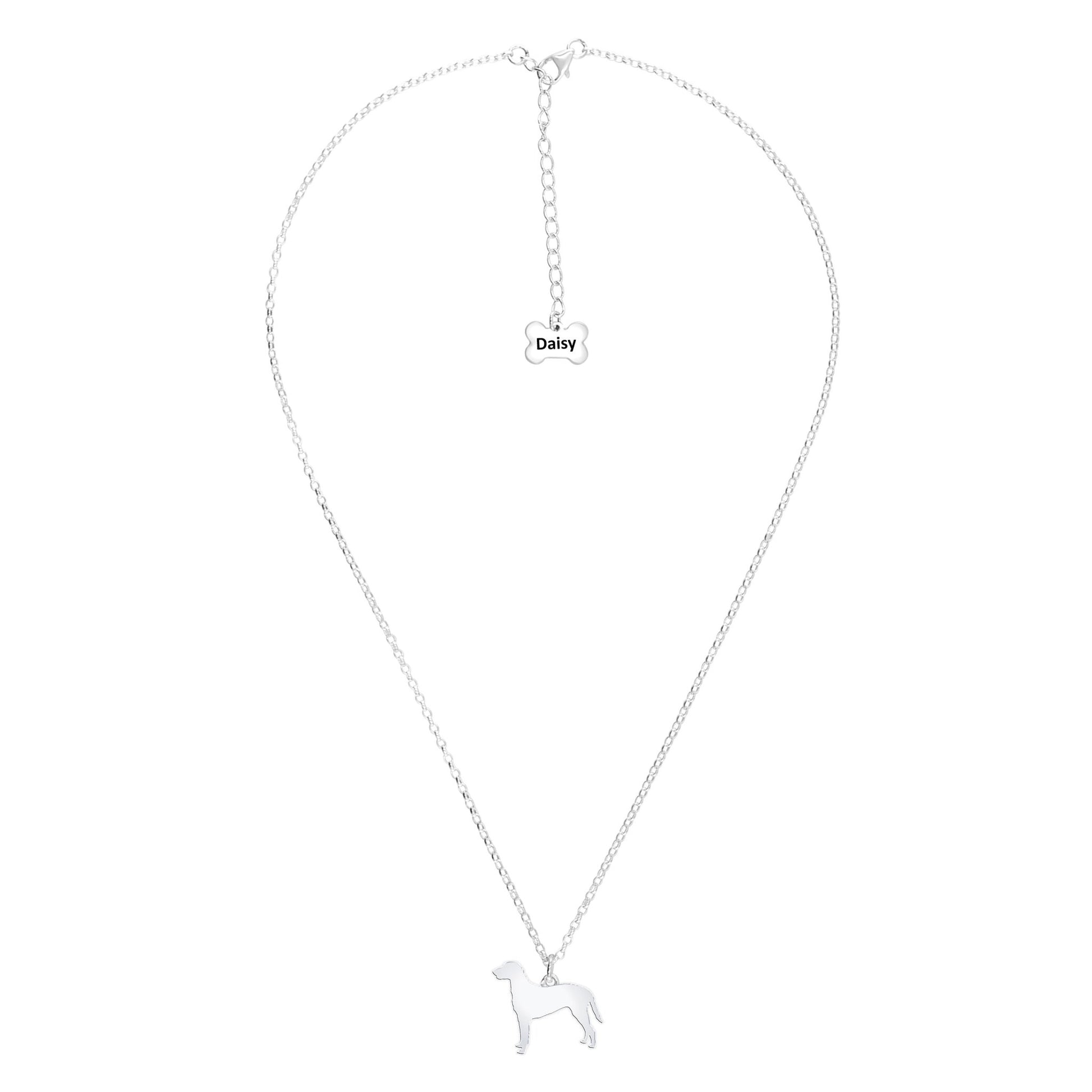 Curly - Coated Retriever Silhouette Silver Necklace - Personalised - MYLEE London