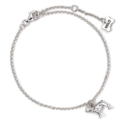 Dainty Chain Bracelet with Pet Charm - Personalised - Sterling Silver - MYLEE London