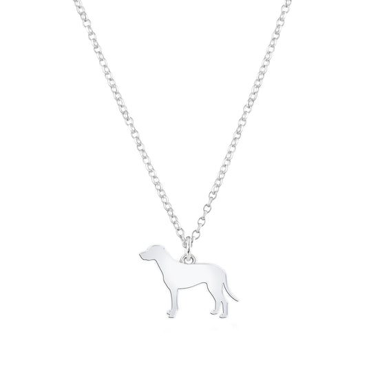 Dalmatian Silhouette Silver Necklace - Personalised - MYLEE London
