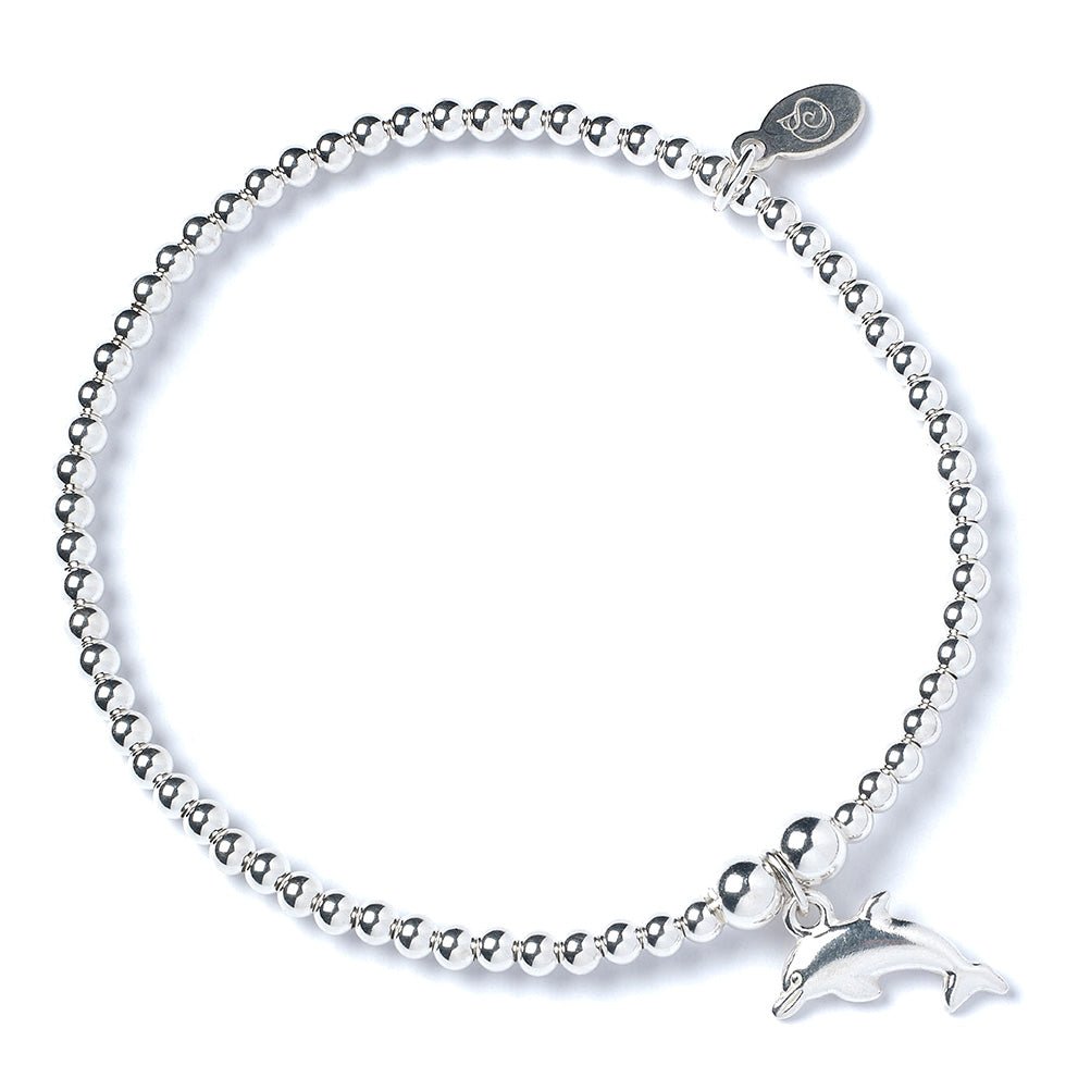 Dolphin on Silver Ball Bead Bracelet - MYLEE London