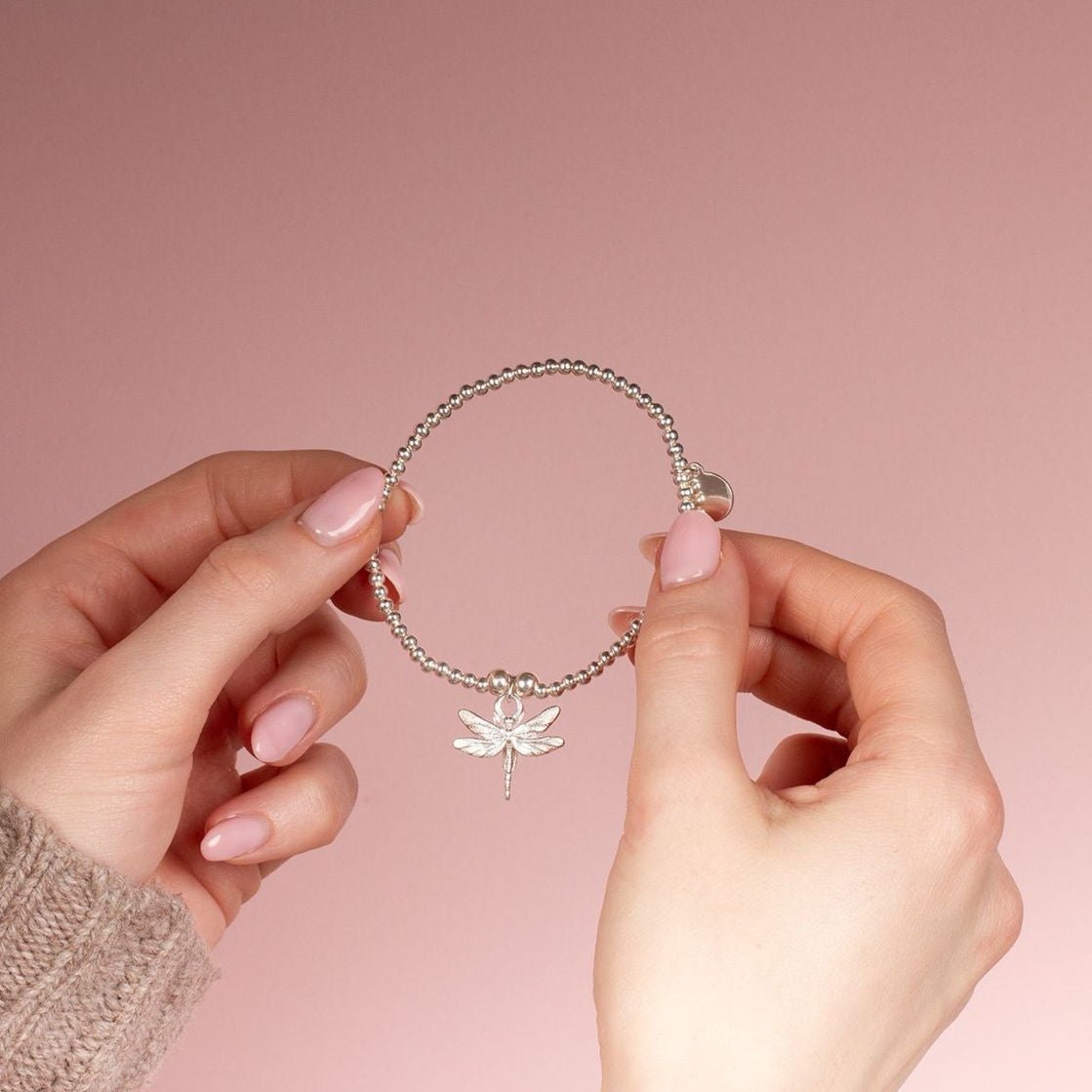 Dragonfly on Silver Ball Bead Bracelet - MYLEE London