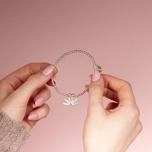 Dragonfly on Silver Ball Bead Bracelet - MYLEE London