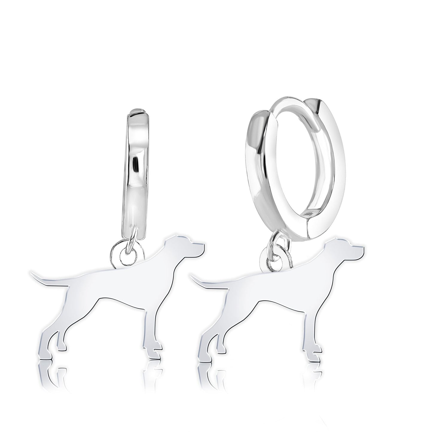 English Pointer Silhouette Silver Earrings - MYLEE London