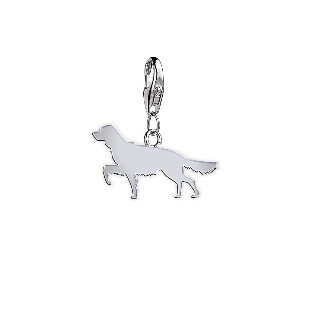 English Setter Silhouette Silver Charm - MYLEE London