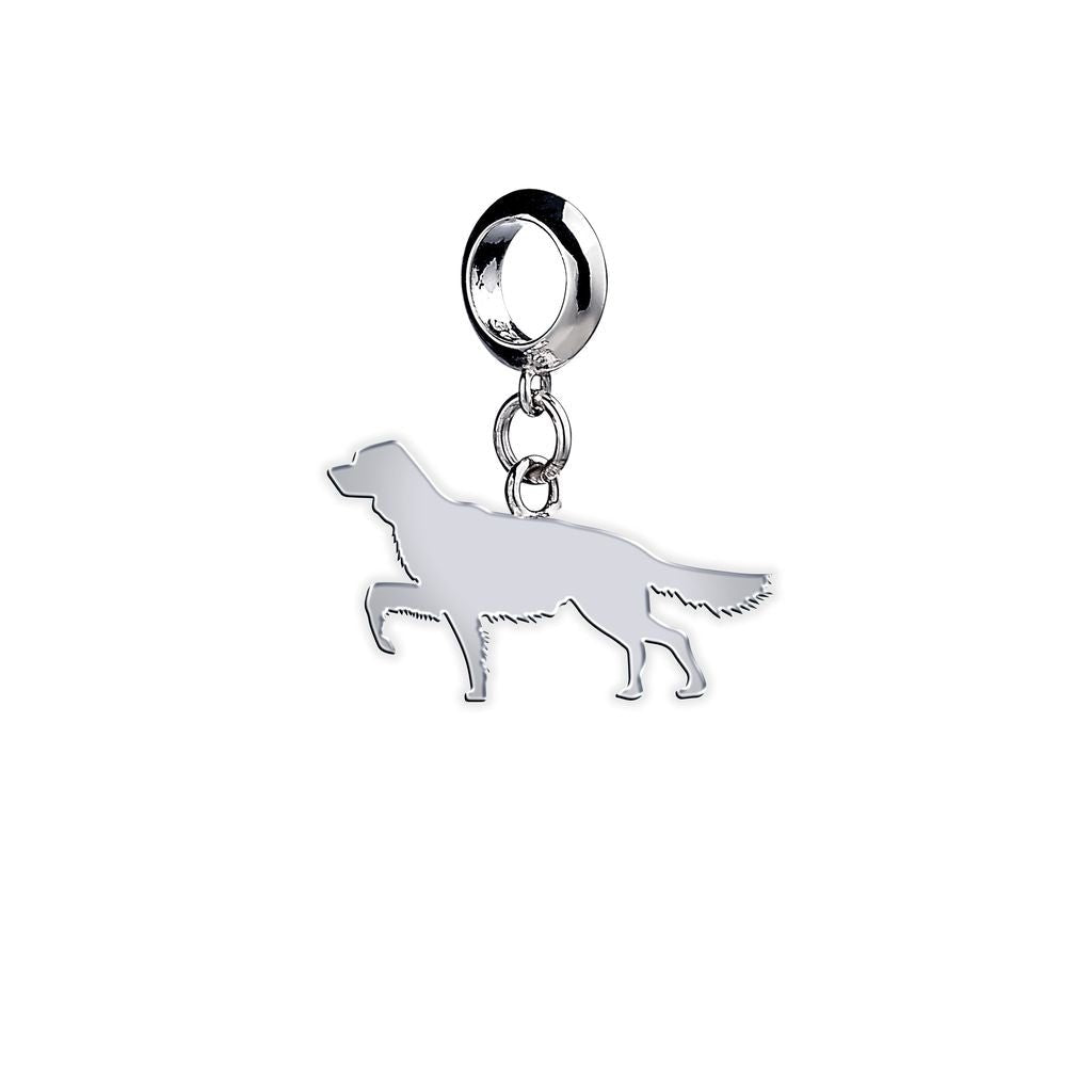English Setter Silhouette Silver Charm - MYLEE London