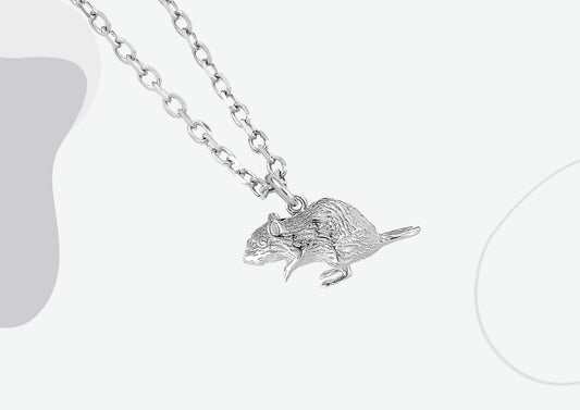 Gerbil Silver Necklace - Personalised - MYLEE London