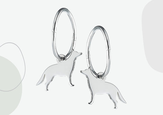German Shepherd Silhouette Silver Earrings - MYLEE London