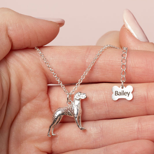 Great Dane Silver Necklace - Personalised - MYLEE London