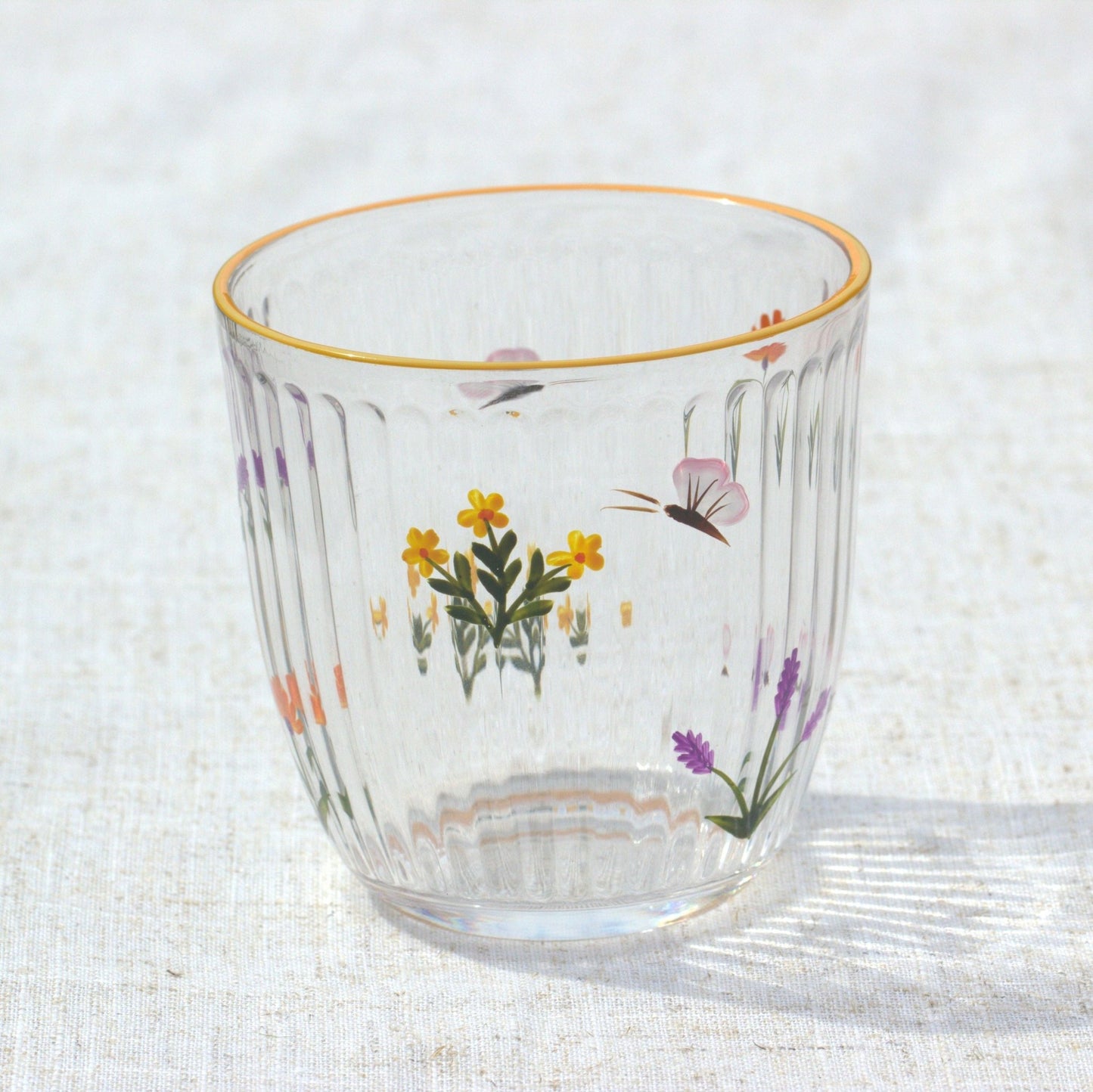 Hand Painted Floral Drinking Glass - MYLEE London